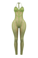 Sweet Alert Lace Rhinestone Jumpsuit