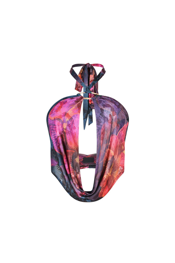 Lumi Mesh Print Halter Top