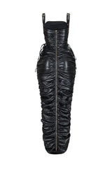Vicksburg Faux Leather Ruched Maxi Dress