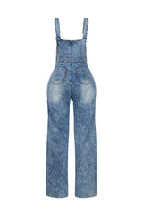 Easygoing Wide Leg Denim Jumpsuit