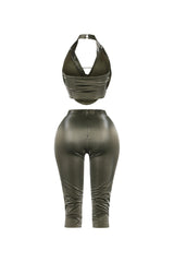 Liquid Glimmer Halter Top &amp; Capri SET