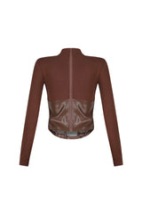 Slate Faux Leather Mock Neck Top