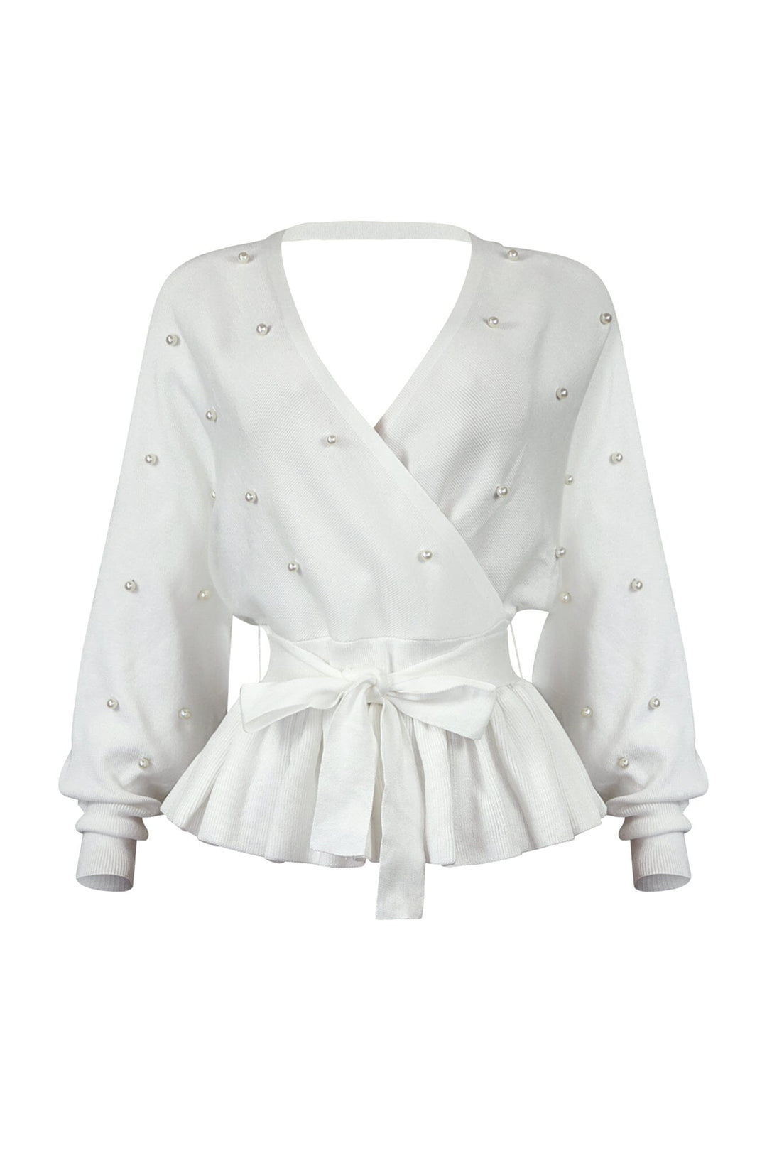 Aubrey Pearl Knit Wrap Sweater