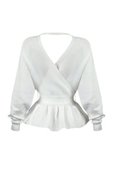 Aubrey Pearl Knit Wrap Sweater