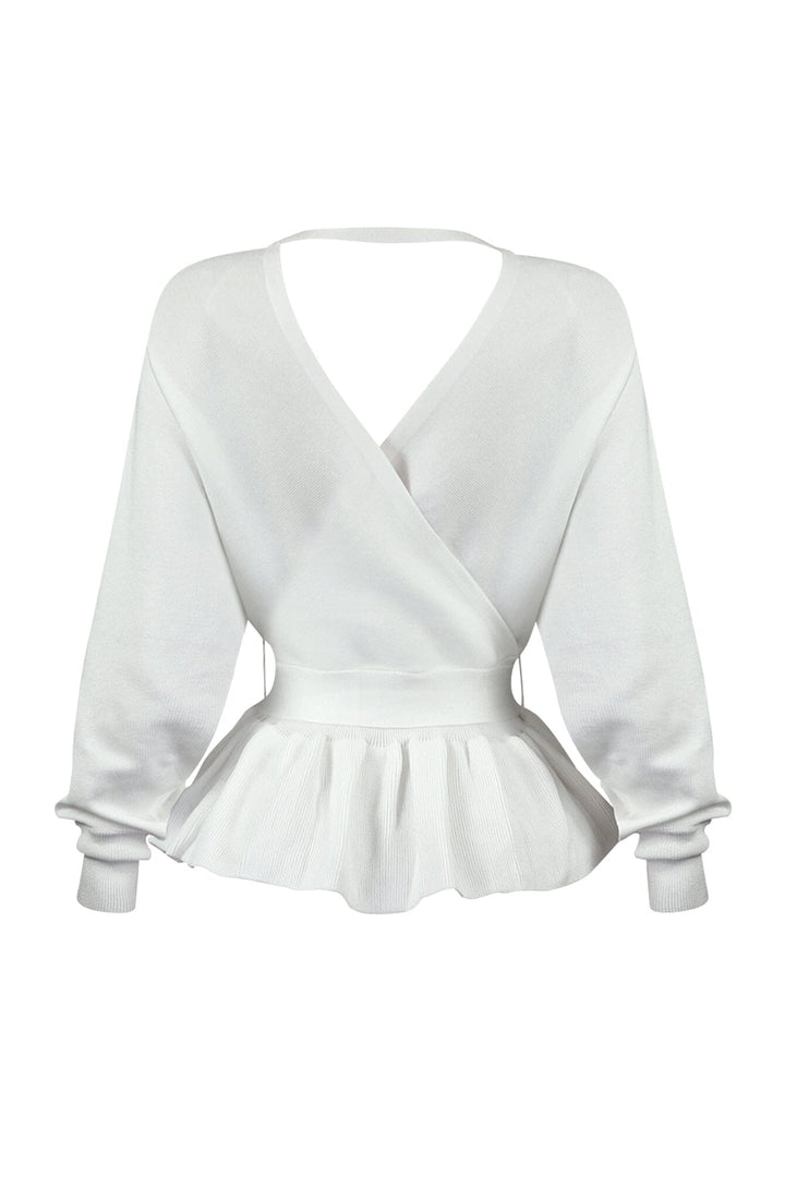 Aubrey Pearl Knit Wrap Sweater