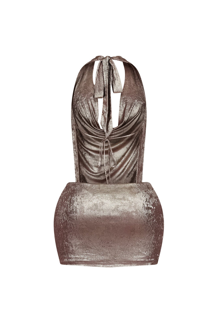 Popstar After Party Foil Mini Dress