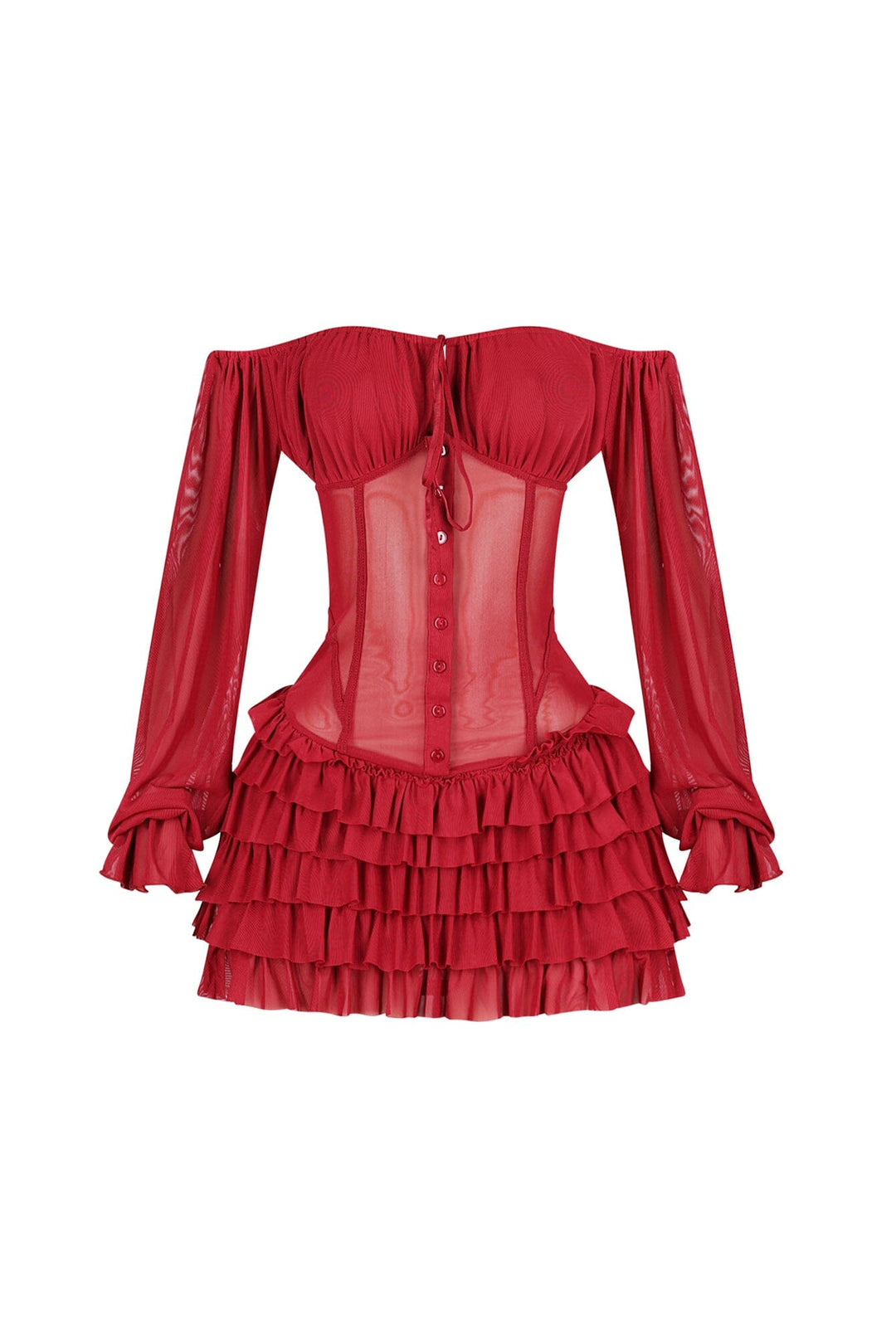 Regal Yet Structured Ruffle Mini Dress