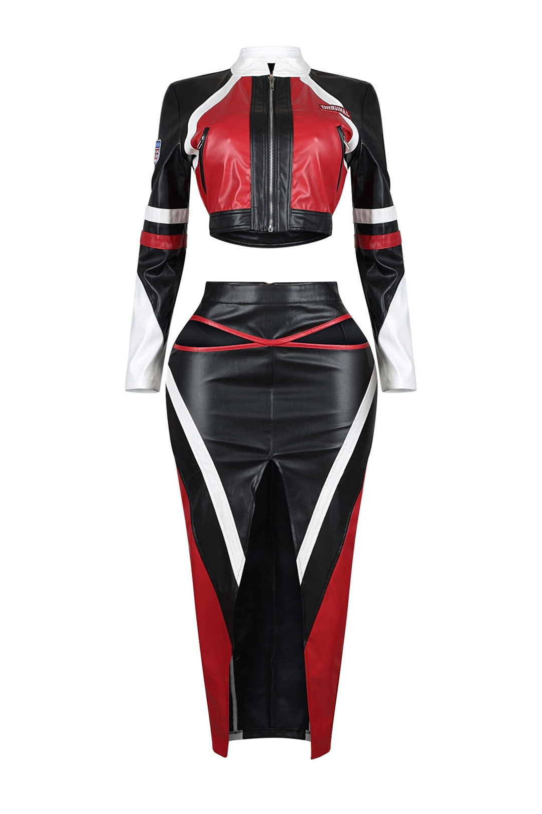 Abbey Faux Leather Jacket &amp; Skirt SET