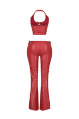 Vegas Vice PU Halter Top &amp; Pants SET
