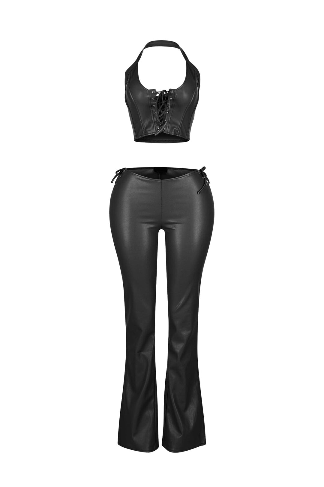 Vegas Vice PU Halter Top &amp; Pants SET