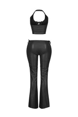 Vegas Vice PU Halter Top &amp; Pants SET
