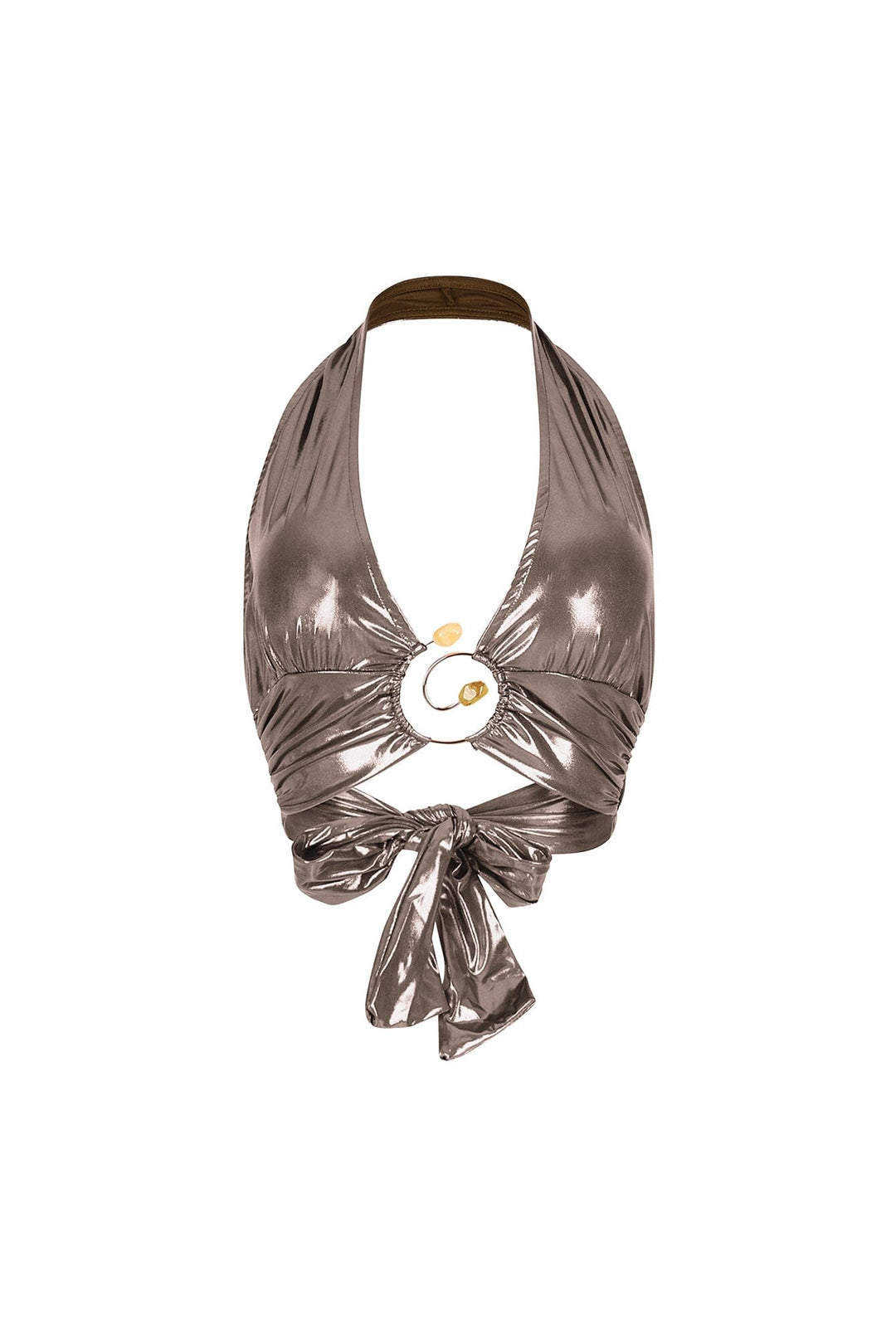 Lustrous Glow Halter Metallic Top