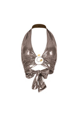 Lustrous Glow Halter Metallic Top