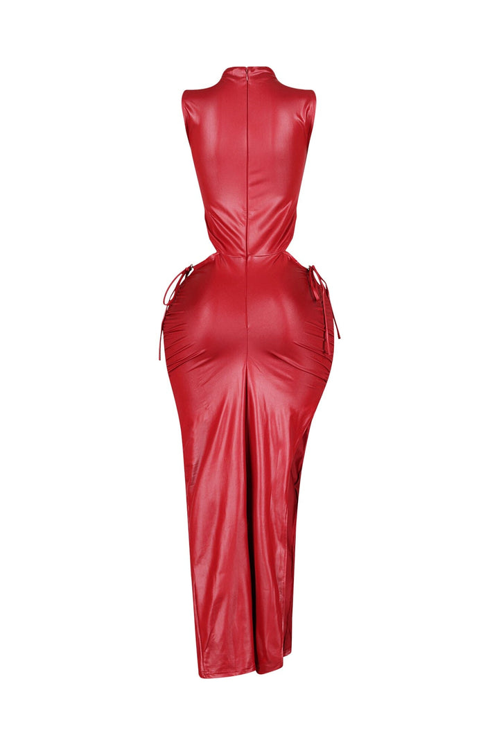 Astoria Faux Leather Maxi Dress