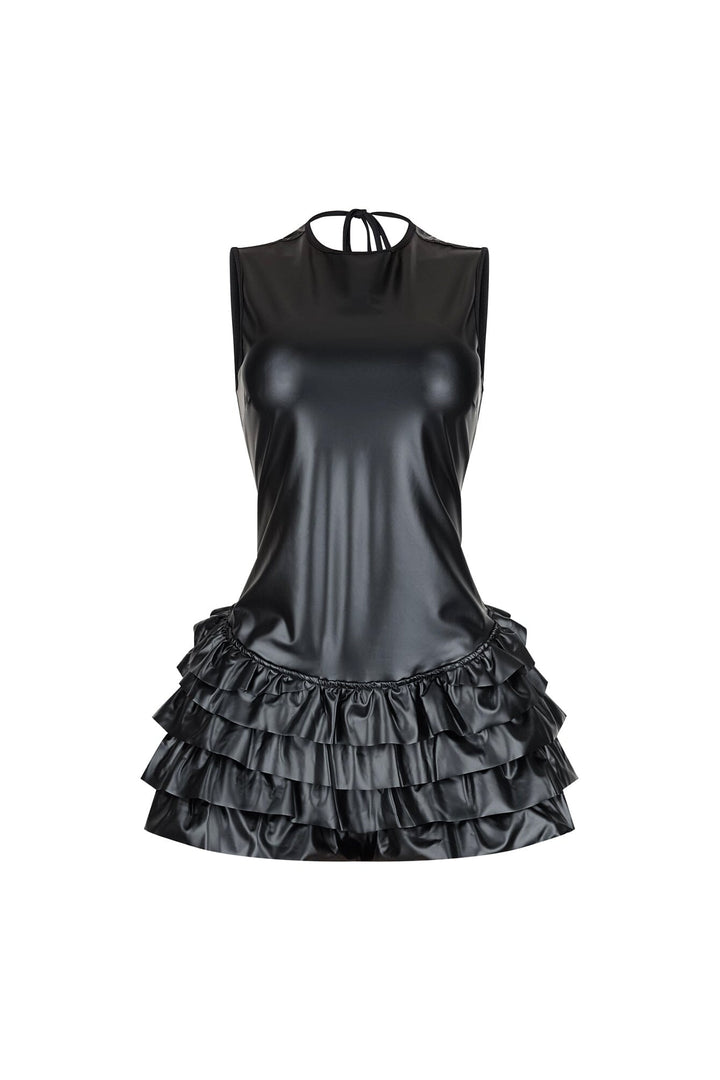 Somma Faux Leather PU Micro Dress
