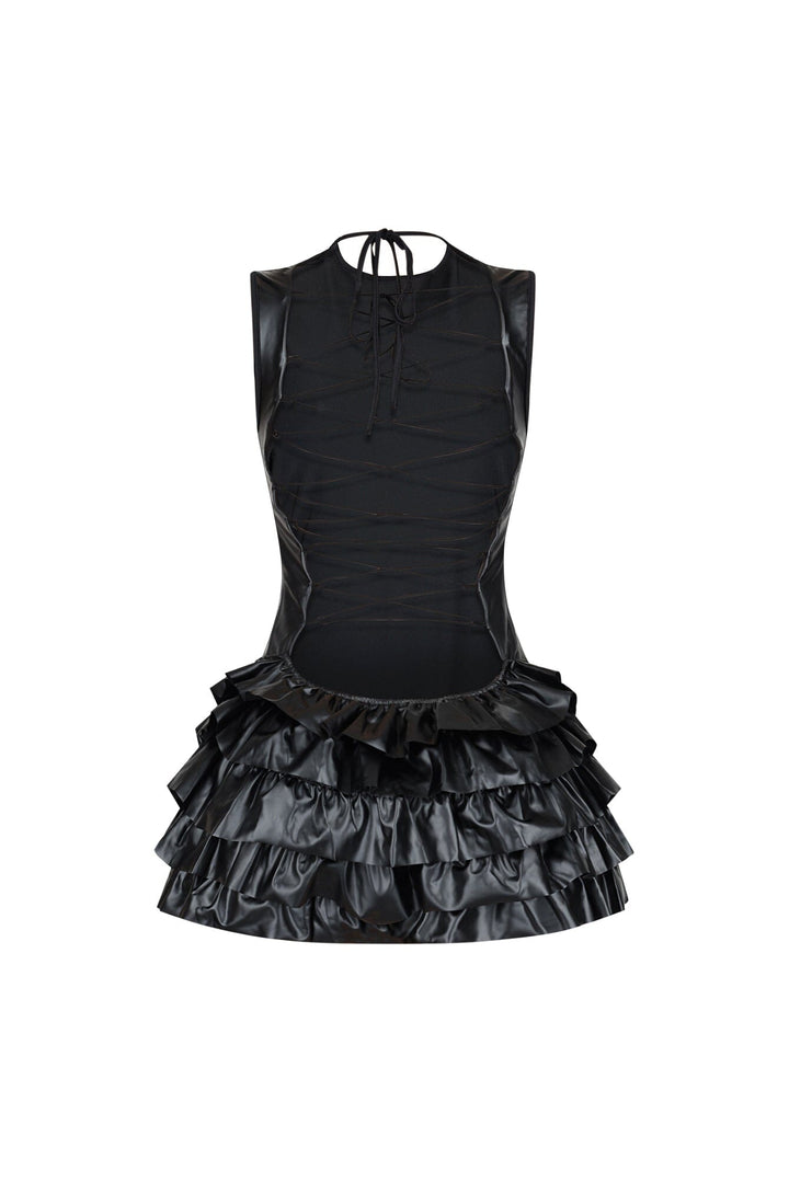 Somma Faux Leather PU Micro Dress
