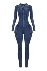 Jennie Mineral Washed Jumpsuit With Cardigan