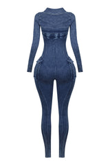Jennie Mineral Washed Jumpsuit With Cardigan