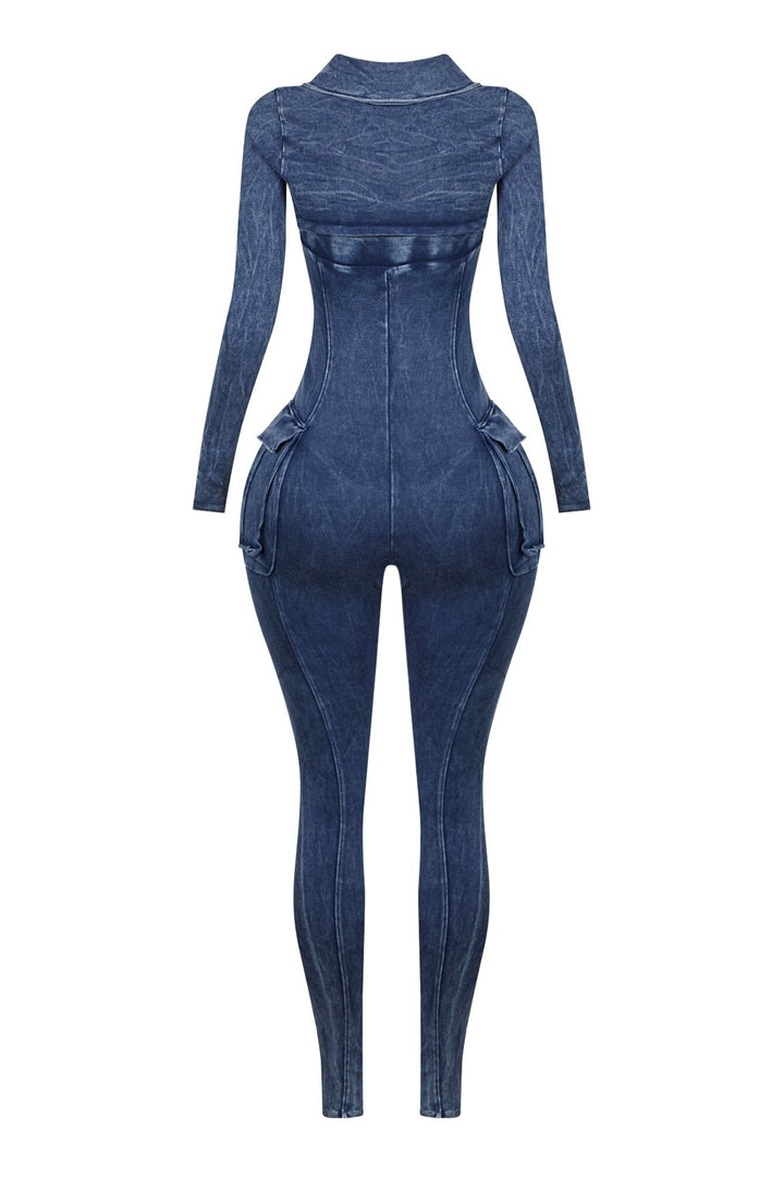 Jennie Mineral Washed Jumpsuit With Cardigan