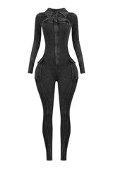 Jennie Mineral Washed Jumpsuit With Cardigan
