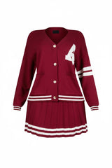Jena Knit Button Down Cardigan &amp; Skirt SET
