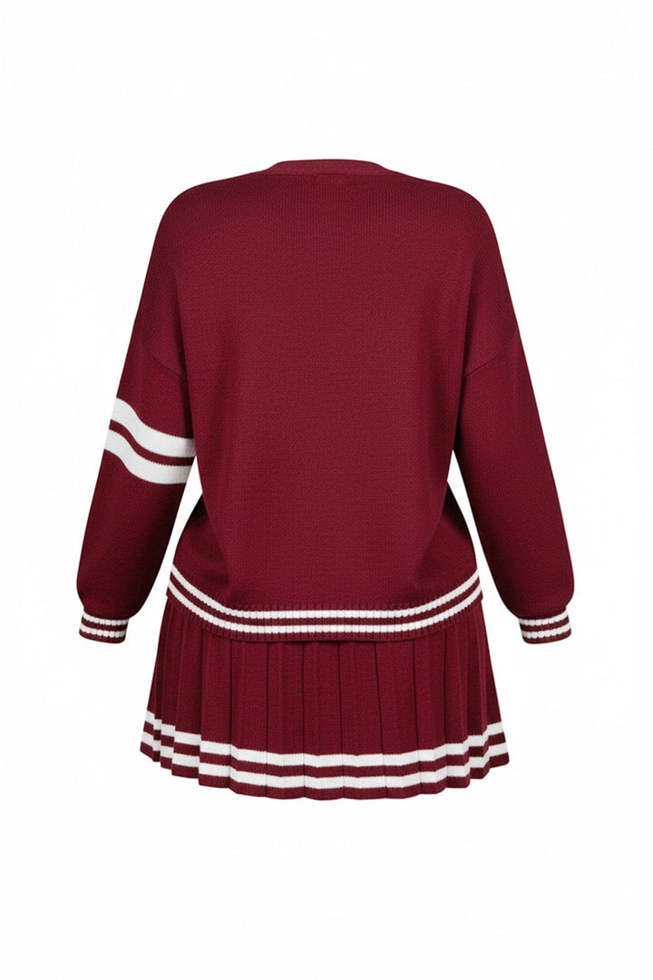 Jena Knit Button Down Cardigan &amp; Skirt SET