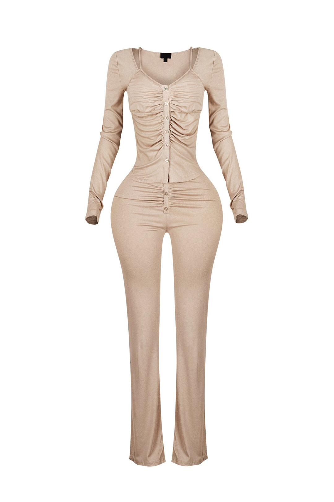 Sunday Drape Soft Henley Top &amp; Pants SET