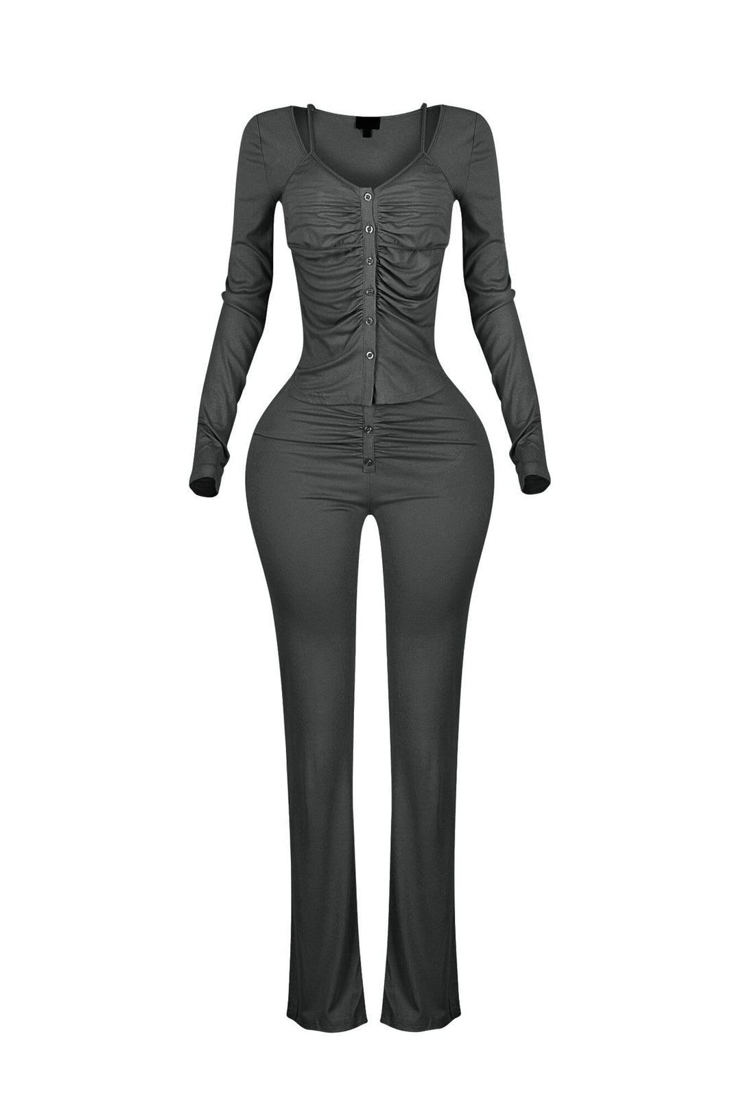 Sunday Drape Soft Henley Top &amp; Pants SET