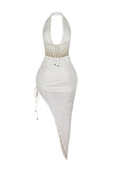 Seraphine Ruffle Cowl Neck Maxi Dress