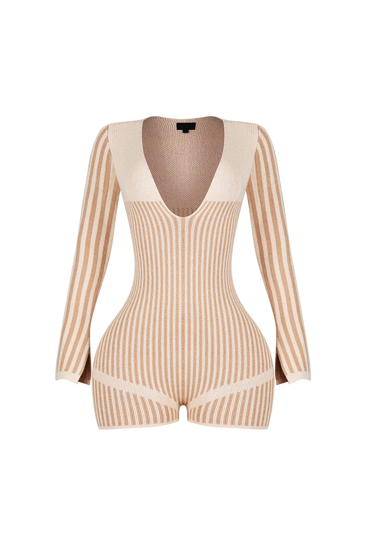 Stripe Bow Back Babe Romper
