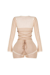 Stripe Bow Back Babe Romper