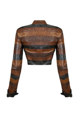 Savanna PU Color Block Jacket