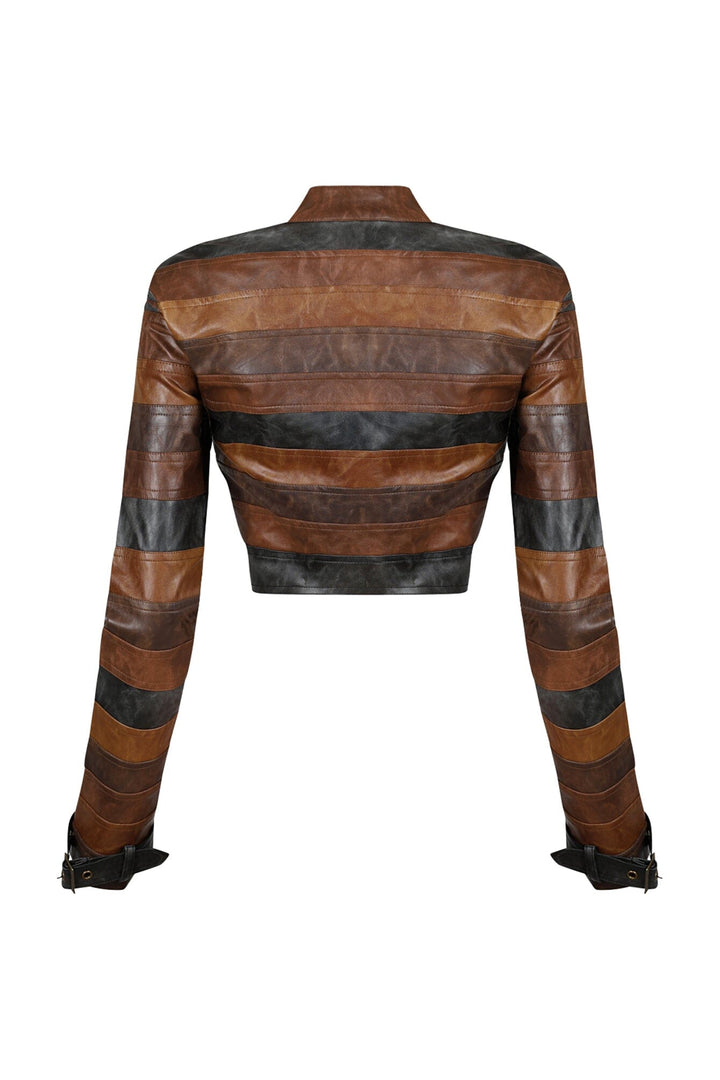 Savanna PU Color Block Jacket
