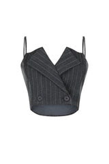 Kamali Pin Stripe Woven Tailored Top