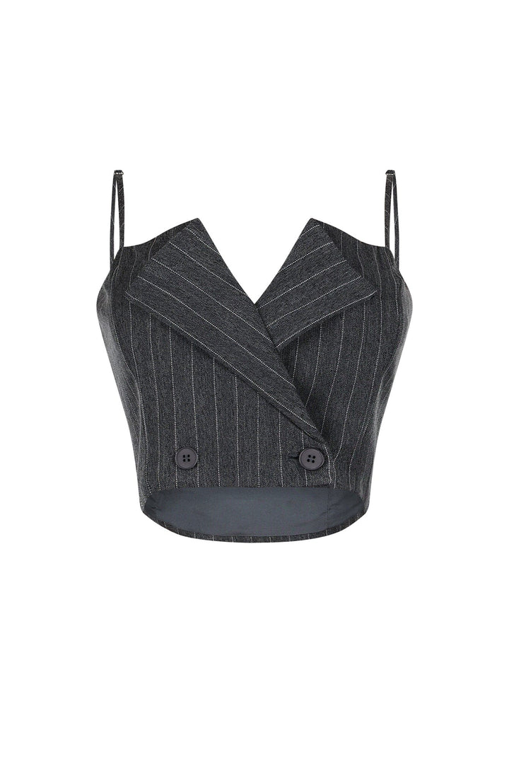 Kamali Pin Stripe Woven Tailored Top
