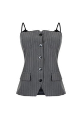 Camilia Pin Stripe Woven Tailored Top