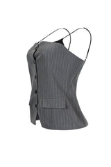Camilia Pin Stripe Woven Tailored Top