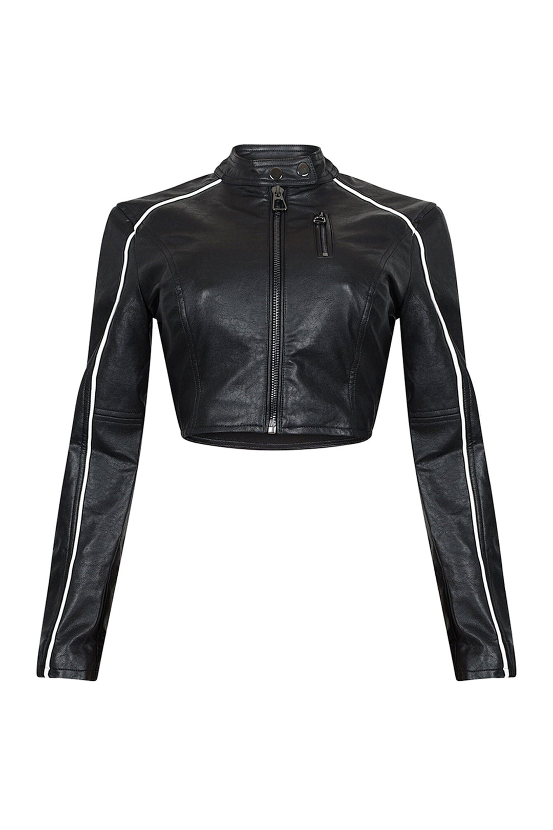 Fall For You PU Crop Jacket