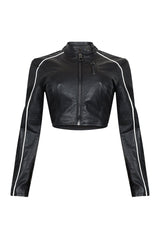 Fall For You PU Crop Jacket