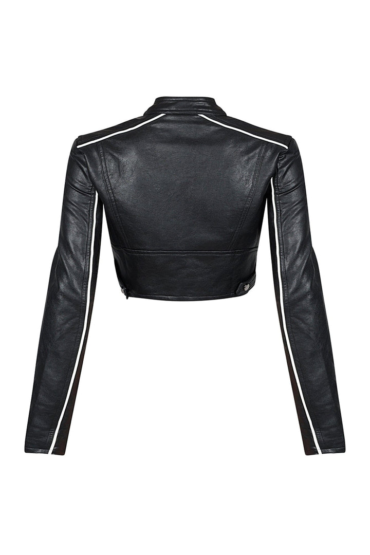 Fall For You PU Crop Jacket