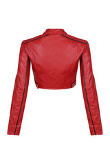 Fall For You PU Crop Jacket
