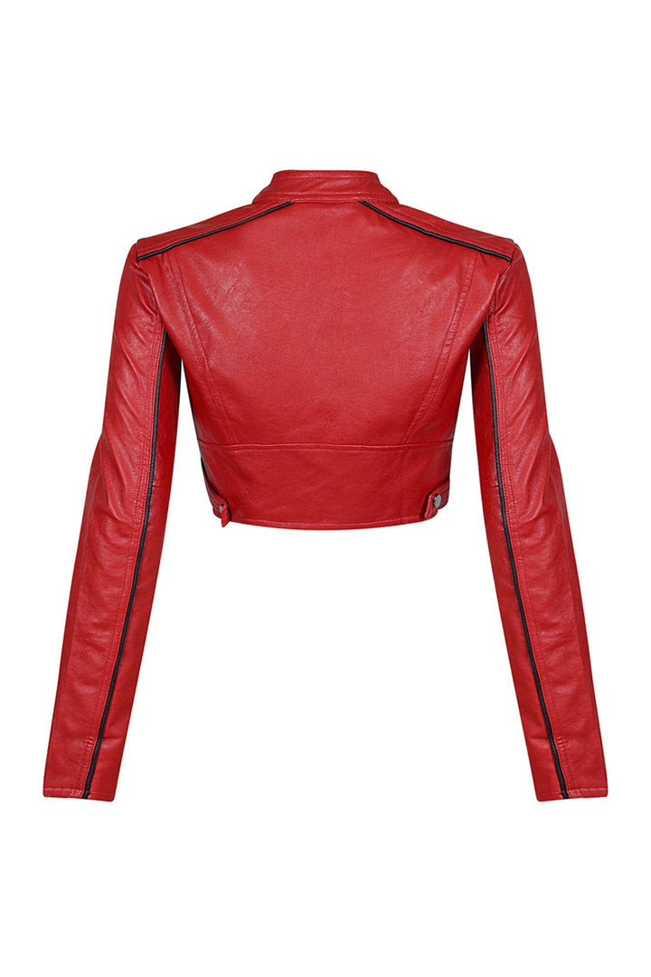 Fall For You PU Crop Jacket