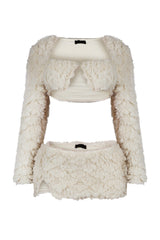 Anabella Faux Fur Cardigan &amp; Skirt SET