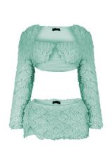 Anabella Faux Fur Cardigan &amp; Skirt SET