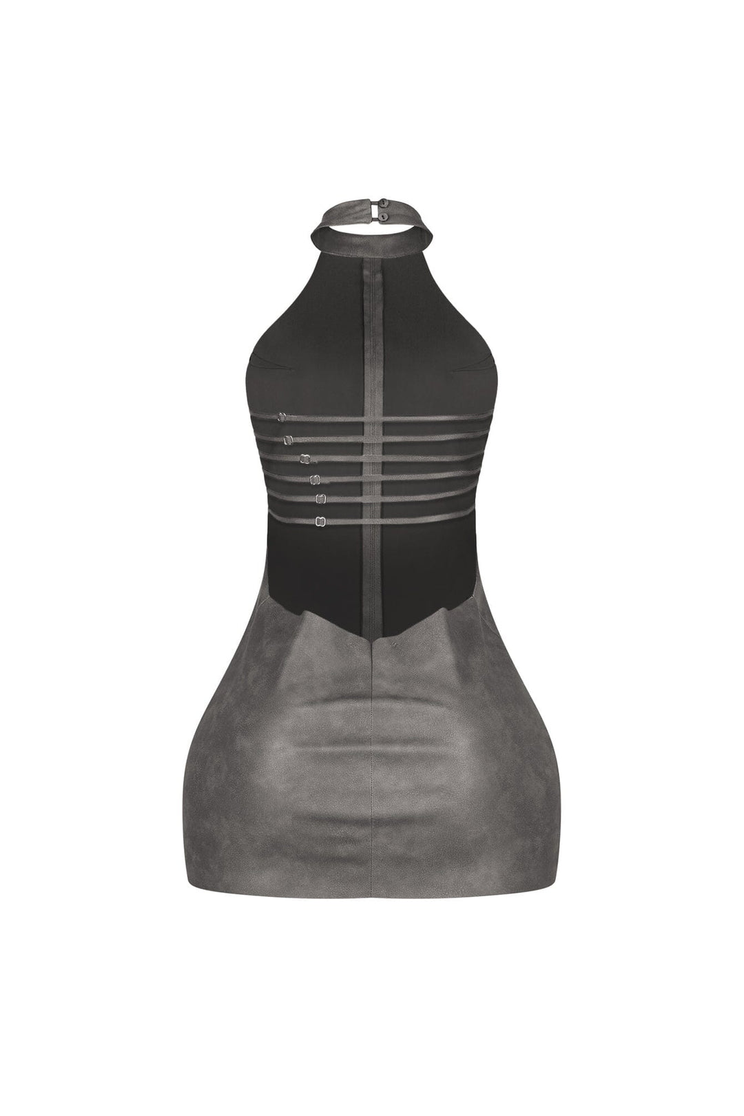 Saddle Up PU Halter Mini Dress