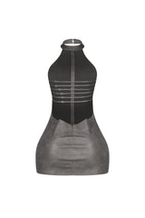 Saddle Up PU Halter Mini Dress