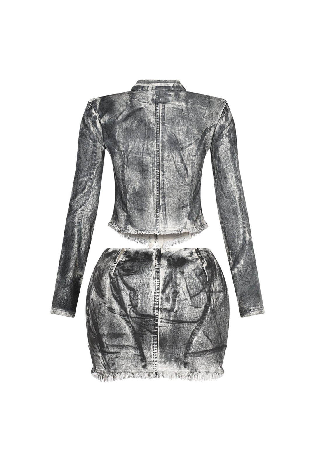 Urban Pop Airbrushed Zip Up Top &amp; Skirt SET