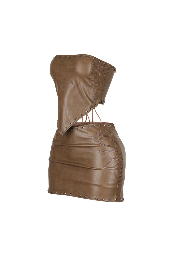 Rebel Heart Leather Top &amp; Skirt SET