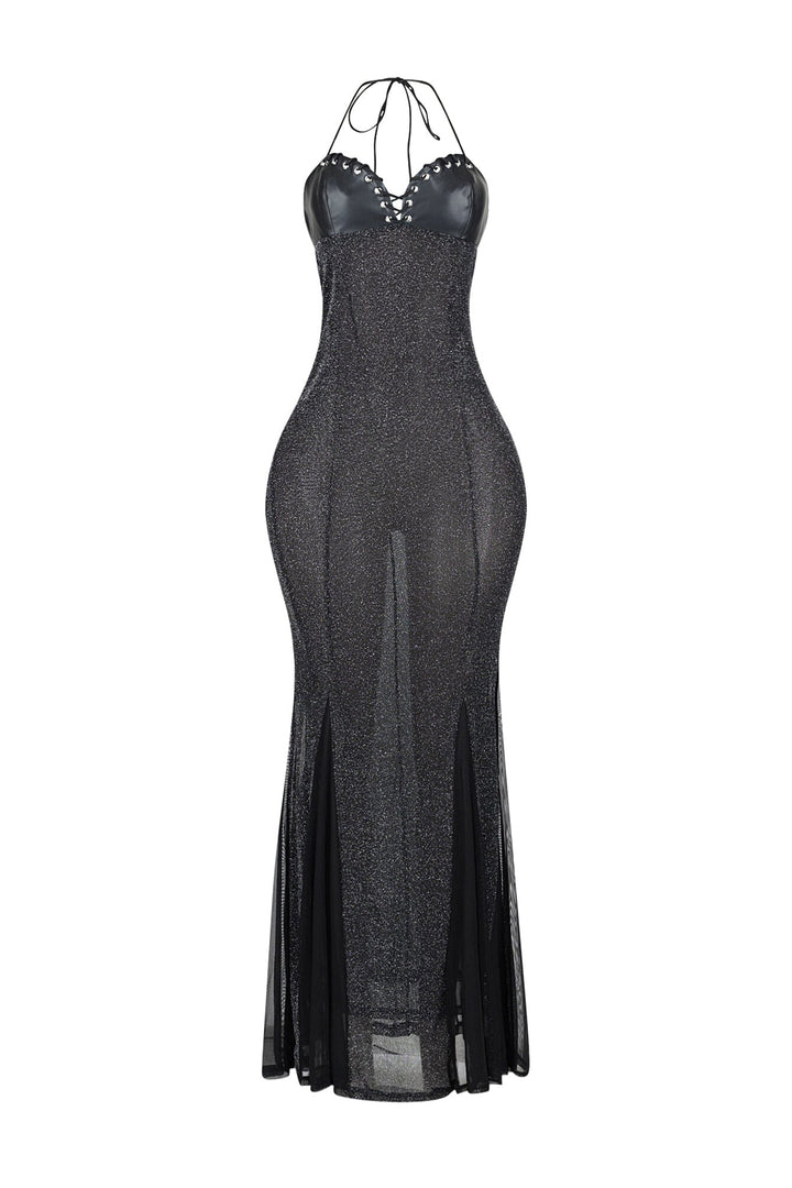 High Shine Mermaid Halter Dress