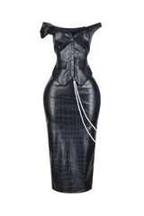 Croc Allure Off Shoulder Top &amp; Skirt SET